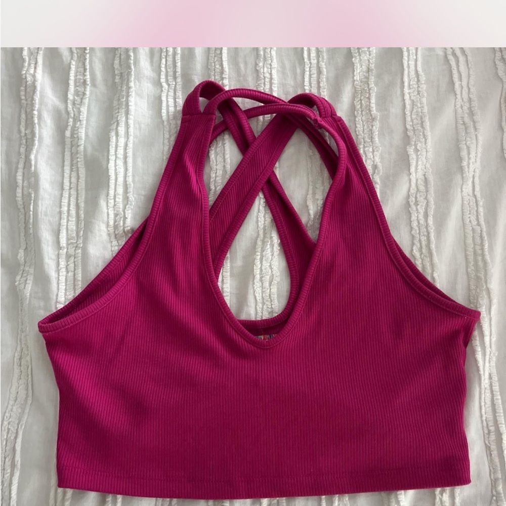 Urban Outfitters Magenta Cross-Back Sports Bra